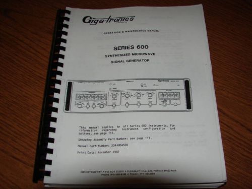 Gigatronics 600 Operation and Maintance Manual