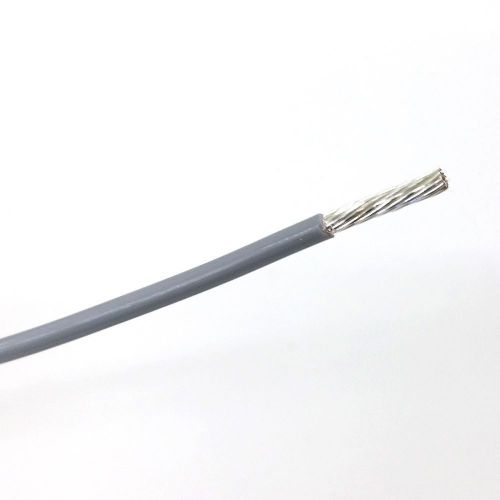 10&#039; 14AWG GREY Hi Temp Insulated Stranded Silver Plated 600 Volt Hook-Up Wire