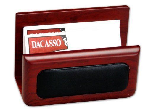 Dacasso rosewood and leather business card holder new for sale