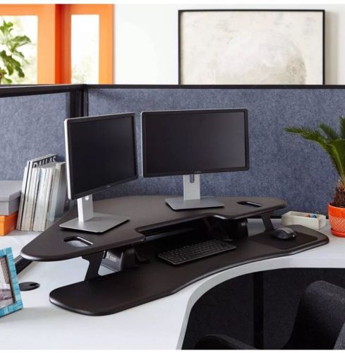 Varidesk pro plus standing desk adjustable ht desk stand cube corner 48 inch for sale