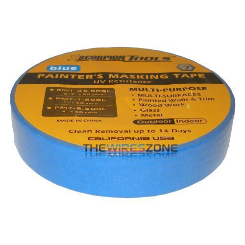 Xscorpion PMT-1.60BL Blue Multi-Purpose Painter Masking Tape (1&#034; x 60 yards)