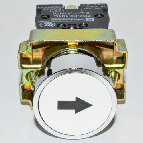 (2 PCs) XB2-BA3341 Symbol Momentary WHITE (Arrow) 1NO &amp; 1NC Flush Push-button