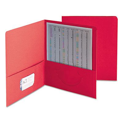Two-Pocket Folder, Textured Paper, Red, 25/Box, Sold as 1 Box, 25 Each per Box