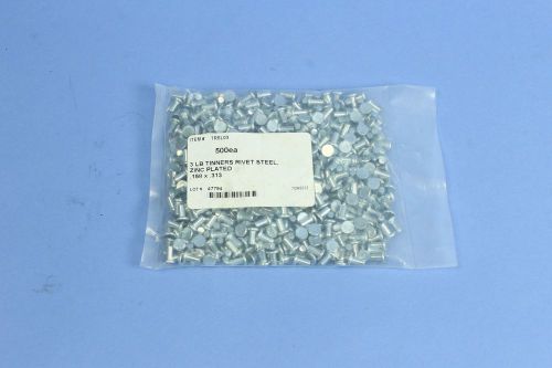 500 TRSL03  Steel Tinners Rivets .158 x .313 Zinc Plated