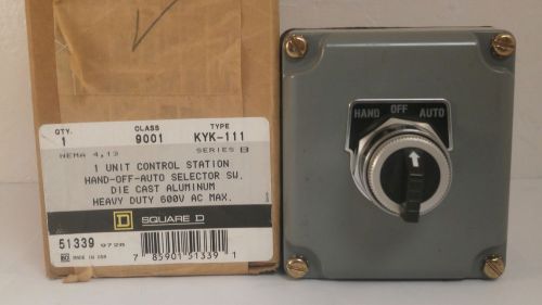 SQUARE D UNIT CONTROL STATION HAND/OFF/AUTO SELECTOR SWITCH 9001 KYK-111 *NIB*