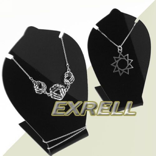 2 Pcs Black Jewelry Necklace Choker Earring Retail Shop Home Display Stand ex1l