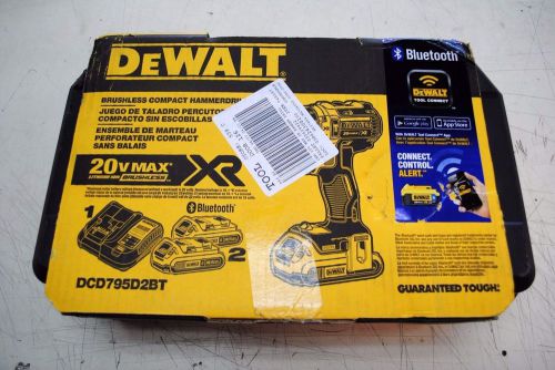 NEW!! DeWALT DCD795D2BT 20V MAX Brushless Compact Hammerdrill Kit w/ Bluetooth