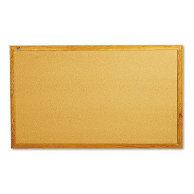 Classic Cork Bulletin Board, 60 x 34, Oak Finish Frame, Sold as 1 Each