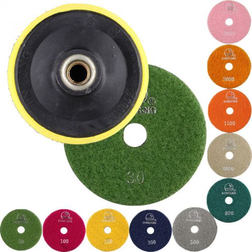 4&#034; 100mm m16 diamond granite marble concrete stone wet/dry polishing pads set for sale