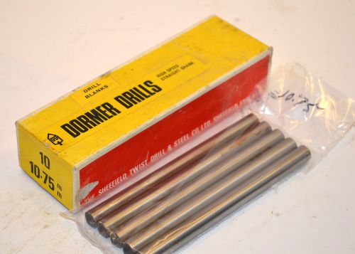 5 NOS DORMER UK 10.75mm  x 5.5&#034; Long HSS Tool Bit Cutter DRILL BLANKS WR14aD3C