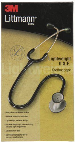 3m littmann lightweight ii s.e. stethoscope 2450 black tube 28 inch - free ship for sale