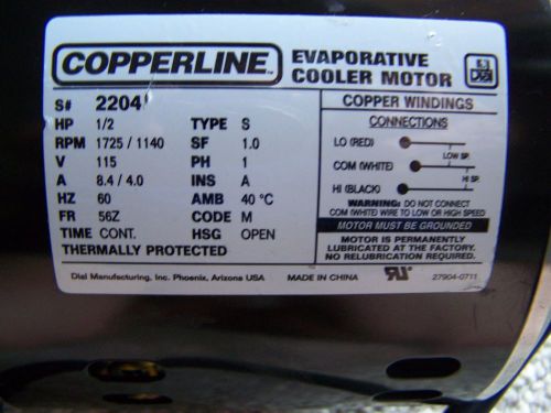 Dial Copperline Evaporative Cooler Motor 2204 NO BOX