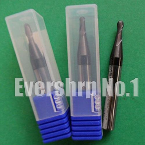 2Pcs Solid Carbide 2Flute Ballnose End Mills R1.5 Dia 3mm Shank 6.0mm HRC50