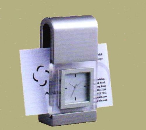 Desktop Business Card Holder with Clock