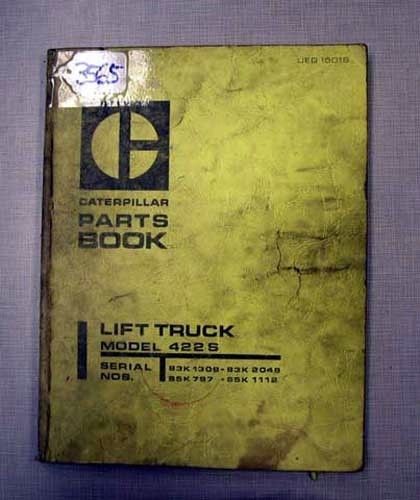 Caterpillar Parts Book For Model 4422S Forklifts (Inv. 3565)