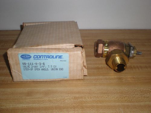 BARBER COLMAN CONTROLINE VB-111-0-3-6 VALVE 2-WAY 3/4&#034; STEM-UP OPEN ANGLE UNION