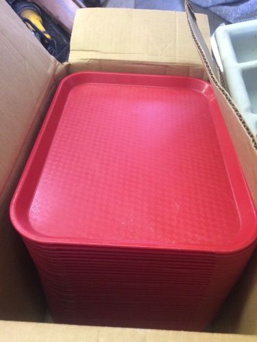 (37) Cambro CAMTRAY SERVING CAFETERIA BUFFET TRAYS  10 1/2&#034; X 13 5/8&#034; RED