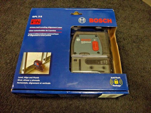 NEW Bosch GPL 3 S 3-Point Self-Leveling Alignment Laser Level 100&#039; 30M