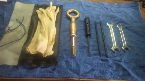 Volvo Trunk Tool Kit includes Pouch Cotton Gloves Wrenches Screwdrivers