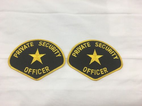 2 PrivateSecurity OFFICER Star Uniform Shirt Jacket Shoulder Patch Black/Gold