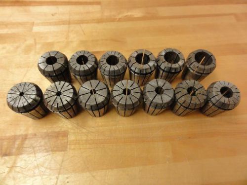 (13) assorted er32 collets, tapping, milling 11/64&#034;  up to 51/64&#034; for sale
