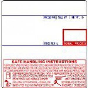 CAS LST-8040 Printing Scale Label, 58 x 60 mm, UPC/Safe Handling - CASE of 12