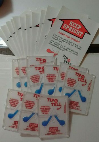 Uline Tip N&#039; Tell Freight Indicators - Lot of 10 TipNTell Units w/Labels