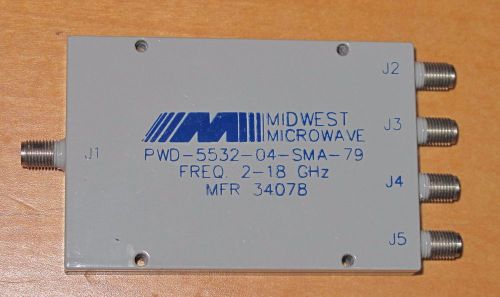 Midwest Microwave PWD-5532-04-SMA-79 4-Way Power Divider 2-18 GHz
