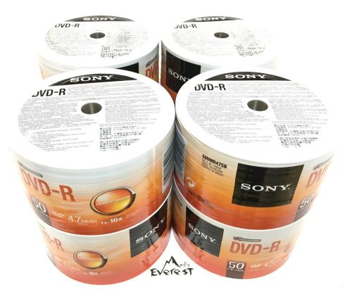 400 SONY Blank DVD-R DVDR Recordable Logo Branded 16X 4.7GB 120min Media Disc