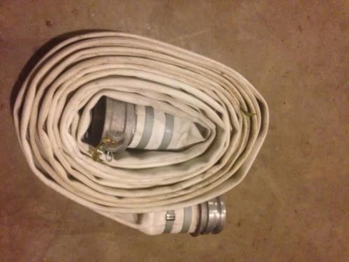 50&#039; 4&#034; Lay Flat White Mill Water Discharge Hose Assembly Cam Groove Male Female