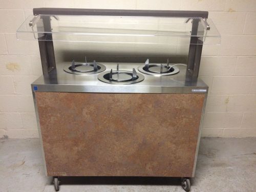 Duke HB3STM 3 well adjustable 7&#034;-10&#034; plate warmer on casters double sneeze guard