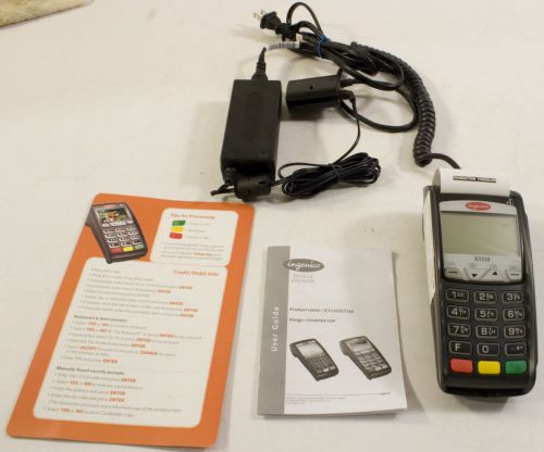 Ingenico ict220 Credit Card Terminal (USED) W/PAPER ROLLS CHIP READER MANUALS
