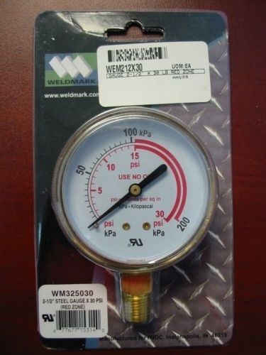 Weldmark replacement pressure gauge - 30psi - 2.5&#034; for sale