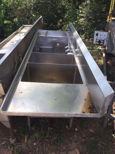 Stainless steel four compartment sink-water heater/recirculating unit 1 sink for sale