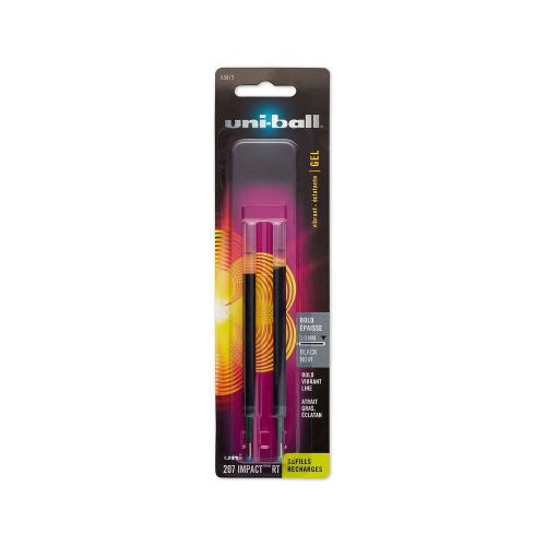 Uni-Ball 207 Impact Retractable Pen Refills Bold Point Black Ink 2-Count