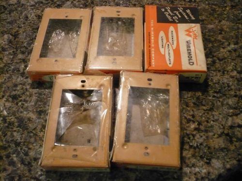Lot of 5 wiremold 5751 flush type extension adapter box fitting buff vintage nos for sale