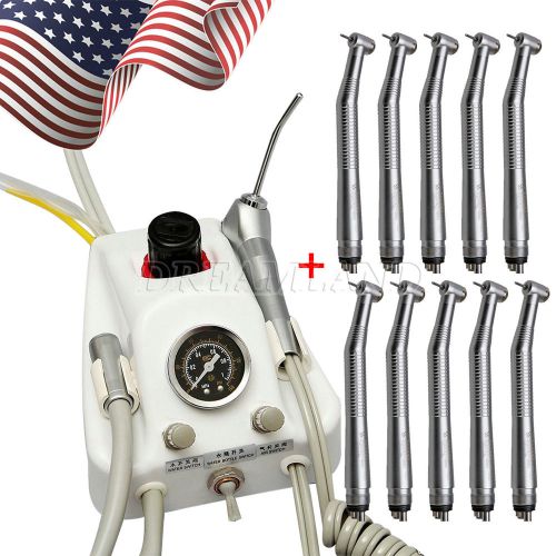 USA Dental Air Turbine Unit Work w/ Compressor+10*High Speed Handpiece 4Hole