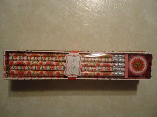 VERA BRADLEY FOLKLORIC UNOPENED BOX OF 10 PENCILS + SHARPENER - NIB