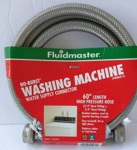 New FLUIDMASTER Washing Machine Water Supply Hose 3/4&#034; x 60&#034; No-Burst 9WM60-2