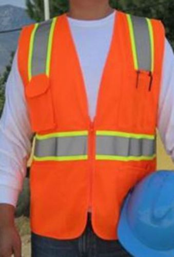 Hi-visibility surveyor ansi class ii safety neon green orange cool mesh vest new for sale