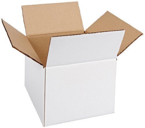 886W Corrugated Box 8&#034; Length x Width 6&#034; Height Oyster White Bundle of 25