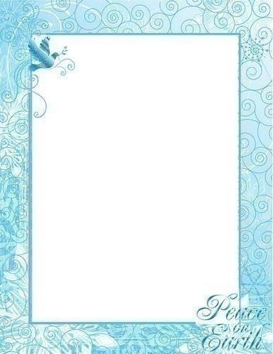 Christmas Letterhead Peace on Earth Blue Foil Inkjet Laser Copy 40 pack