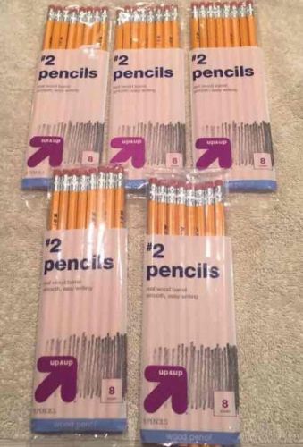 5 packs Bundle 40 Real wood barrel smooth easy writing #2 pencils office supply