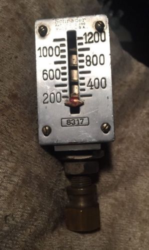 Schrader Verti-Scale Gauge P/N 8317  0 to 1200 PSIG Vintage Cool