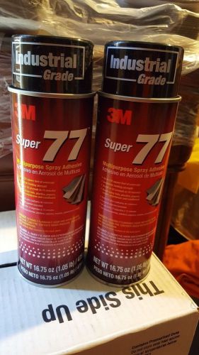 Lot of 2 3M 16.5 OZ, Super 77, Multi-Purpose Aerosol Spray Adhesive #77