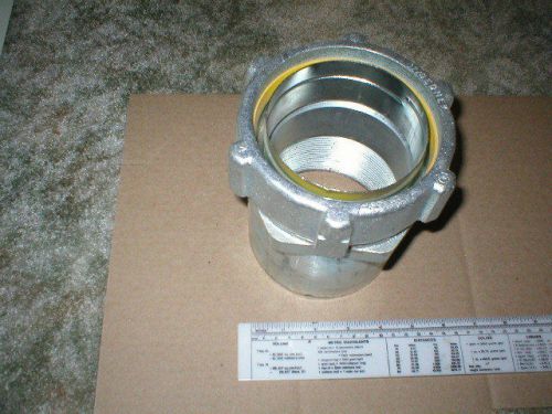 Rigid threaded conduit coupling ,  straight sealtite connector &amp;  rubber ring 4&#034; for sale
