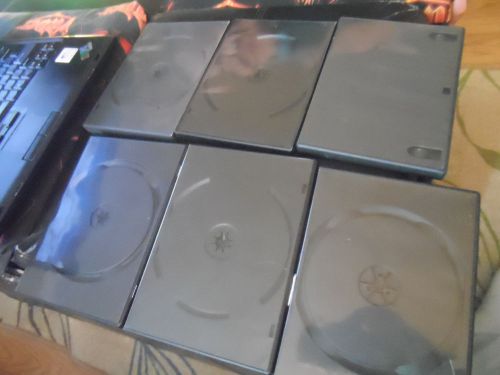 6-Standard 14mm Black DVD, CD, Game Case - Blank Empty Replacement Cases  lot