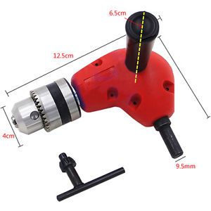 3/8&#034; Right Angle Drill Attachment Metal Gear Keyless Chuck 90 Degree Handle Tool