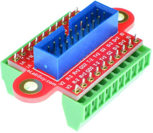 USB 3.0 IDC male mother board connector vertical, eLabGuy USB3-IDCM-BO-V2AV