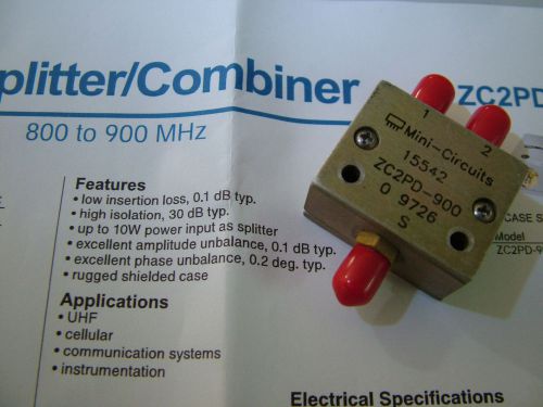 2 Way 800-900MHz RF Splitter Combiner ZC2PD-900